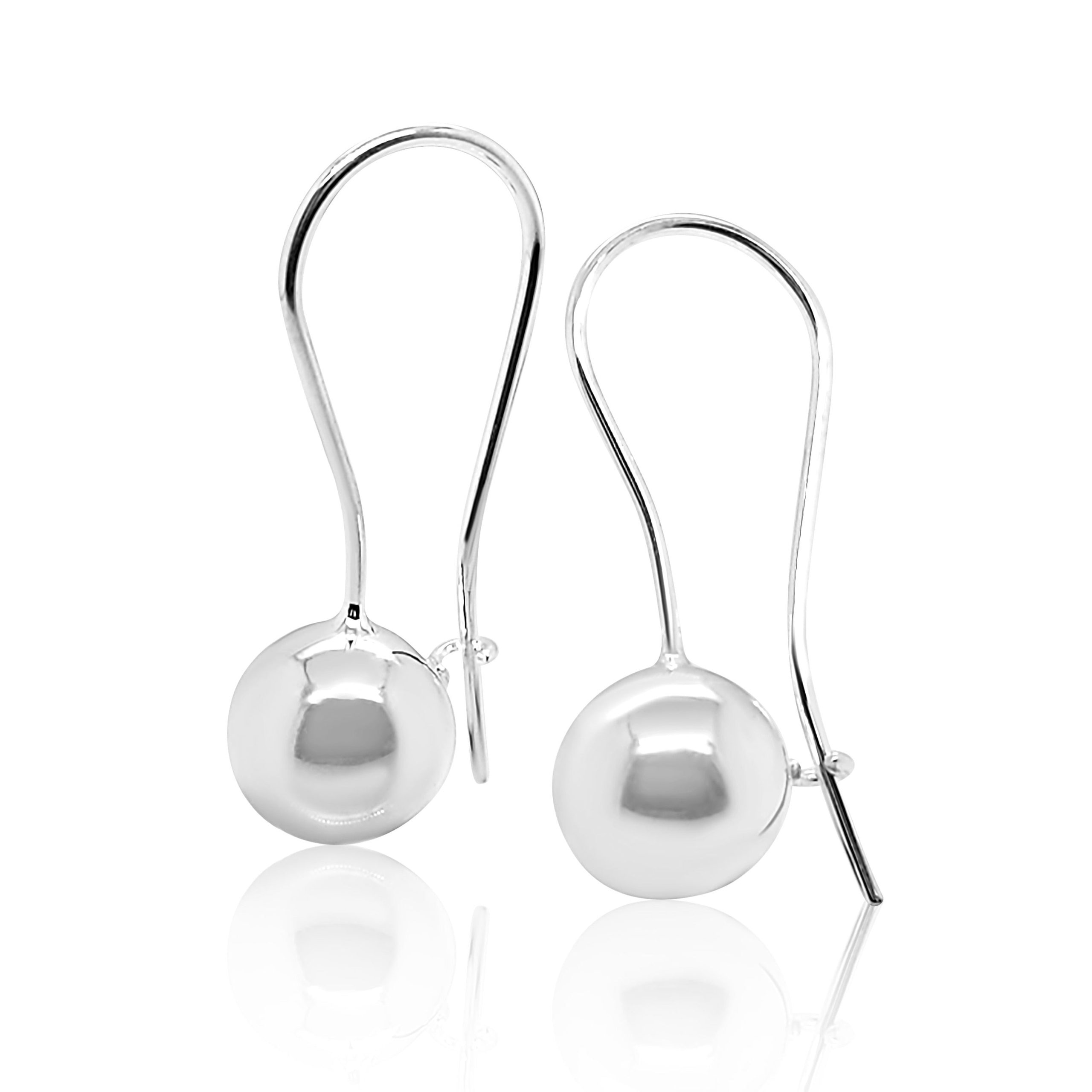 Sterling Silver 10mm Euroball Earrings