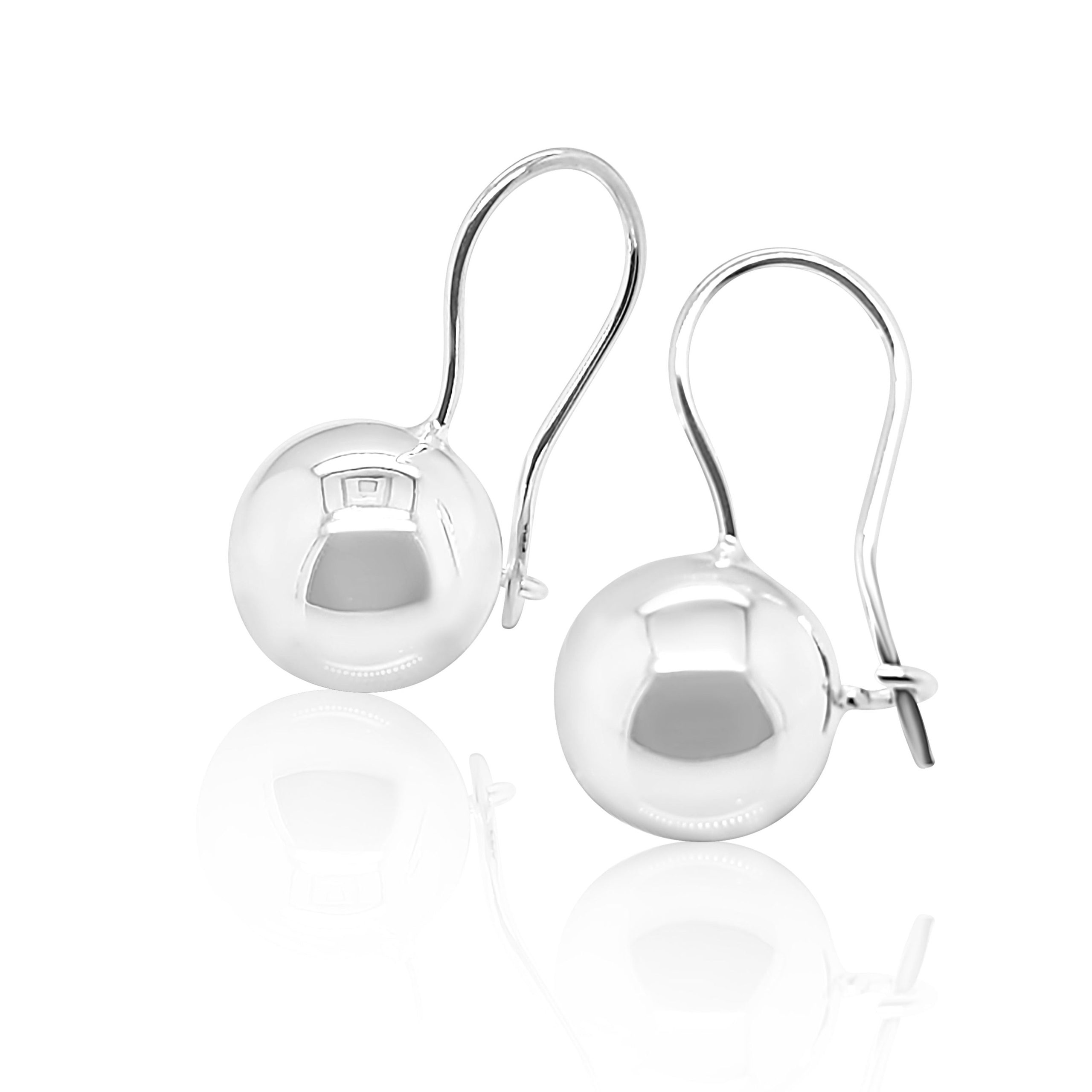 Sterling Silver 12mm Euroball Earrings