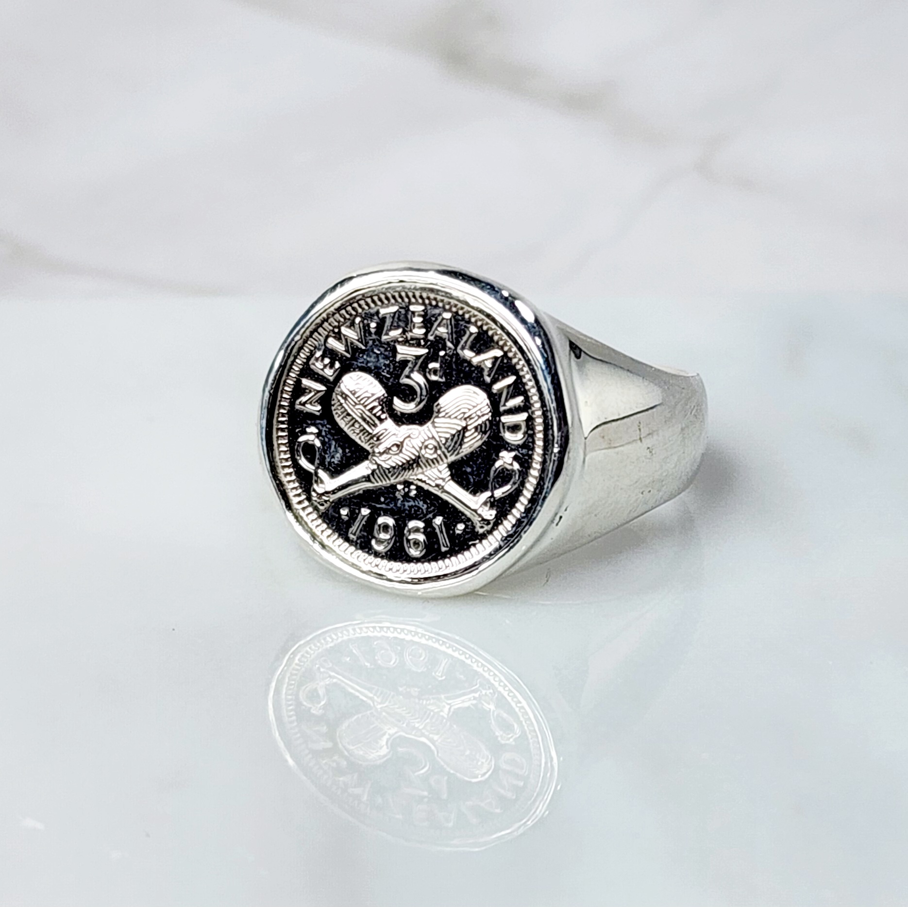 1961 Threepence Ring in Sterling Silver