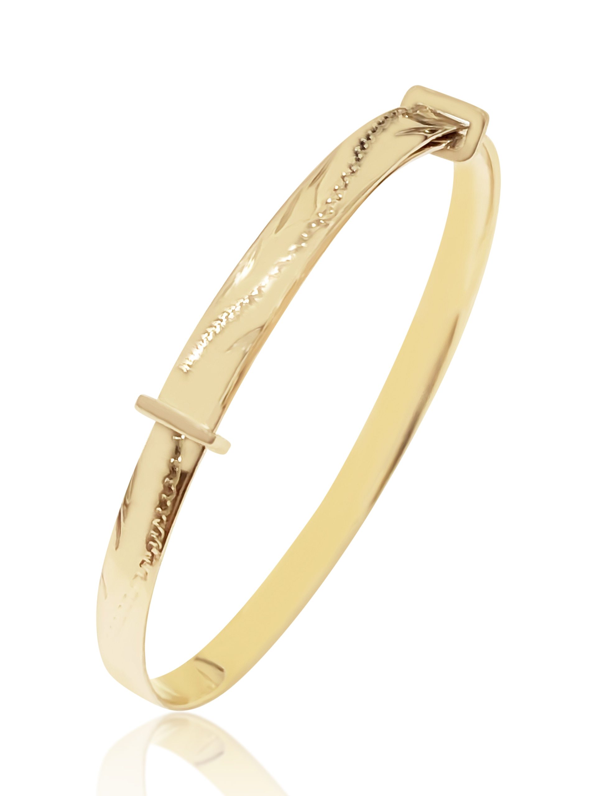 9ct Yellow Gold Small Engraved Baby Expanding Bangle