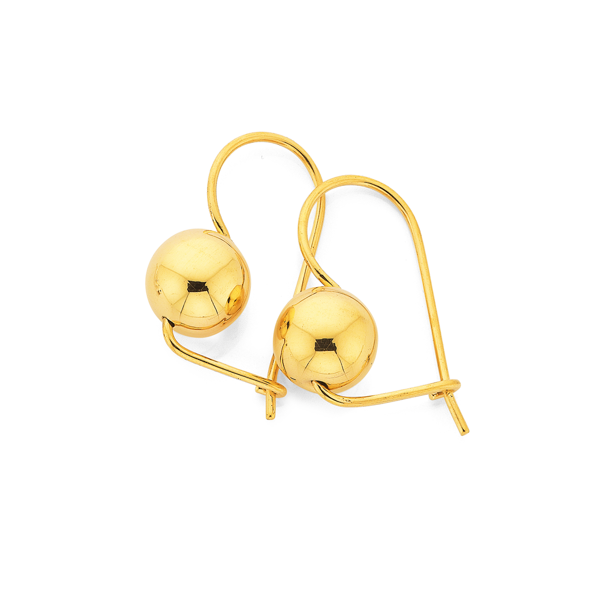 9ct Yellow Gold 8.00mm Euroball Earrings