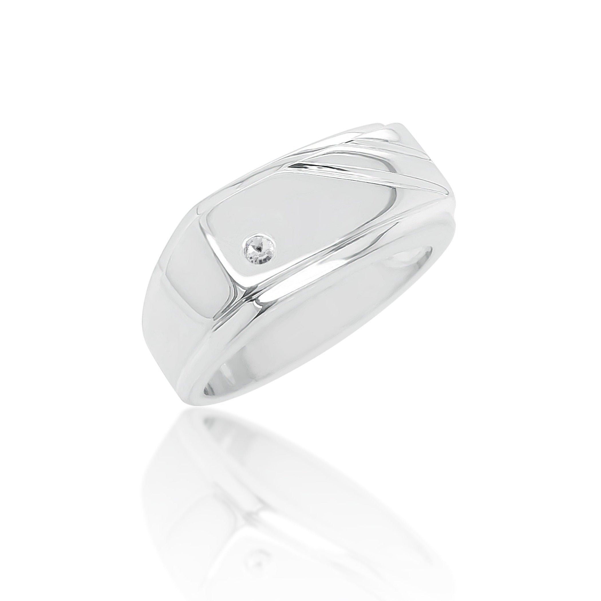 Sterling Silver Men's Cubic Zirconia Ring SKU-7410802032834