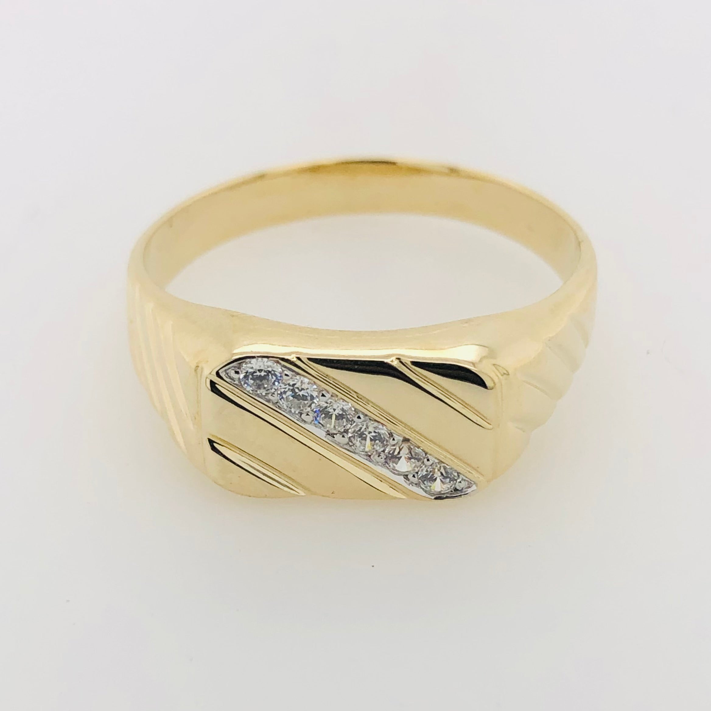 9ct Yellow Gold Cubic Zirconia Channel Set Ring