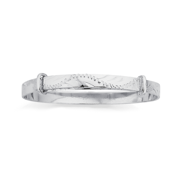 Sterling Silver Engraved Child Expander Bangle