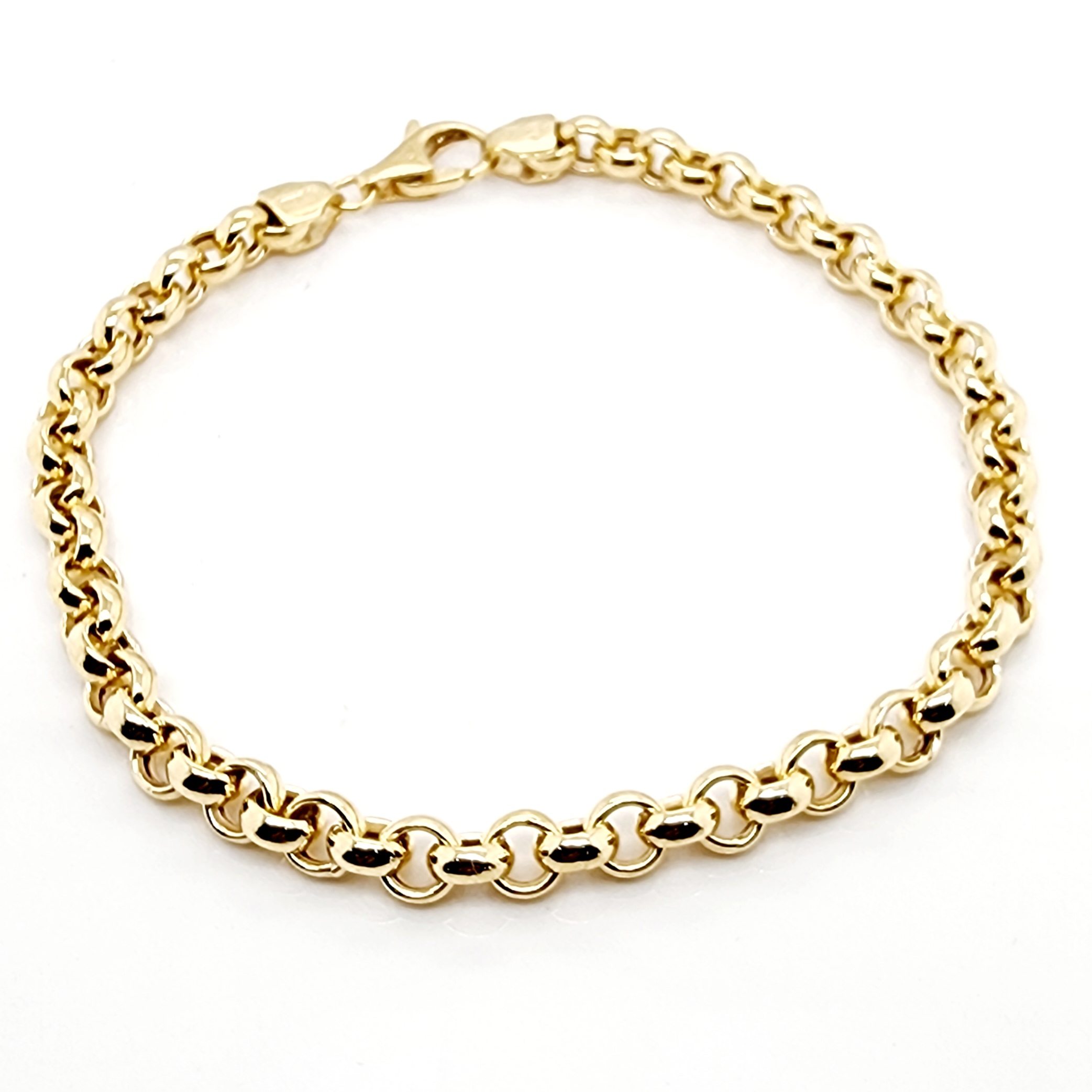 5.5mm Width Hallow Belcher Bracelet in 9ct Yellow Gold