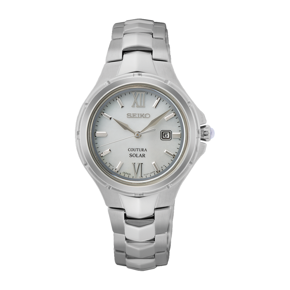 Seiko Ladies Coutura Solar Powered Silver Tone Watch SUT429P