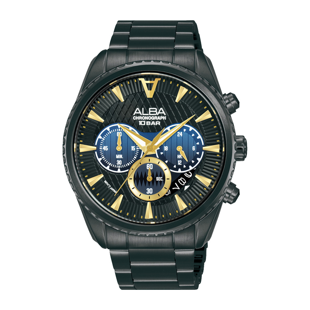 Alba Signa 100m Chronograph Black Tone Mens Watch - AT3J09X1