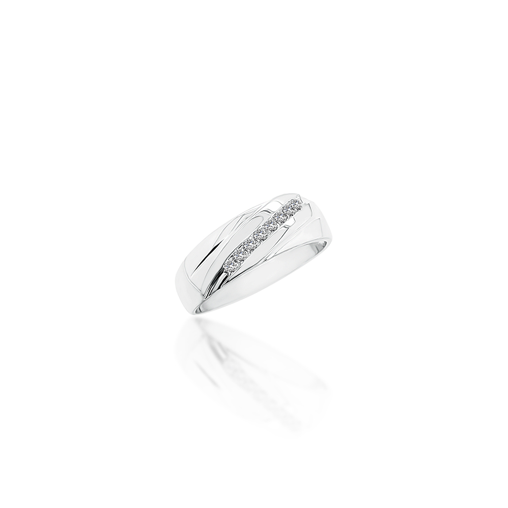 Sterling Silver Men's Cubic Zirconia Ring - D5493