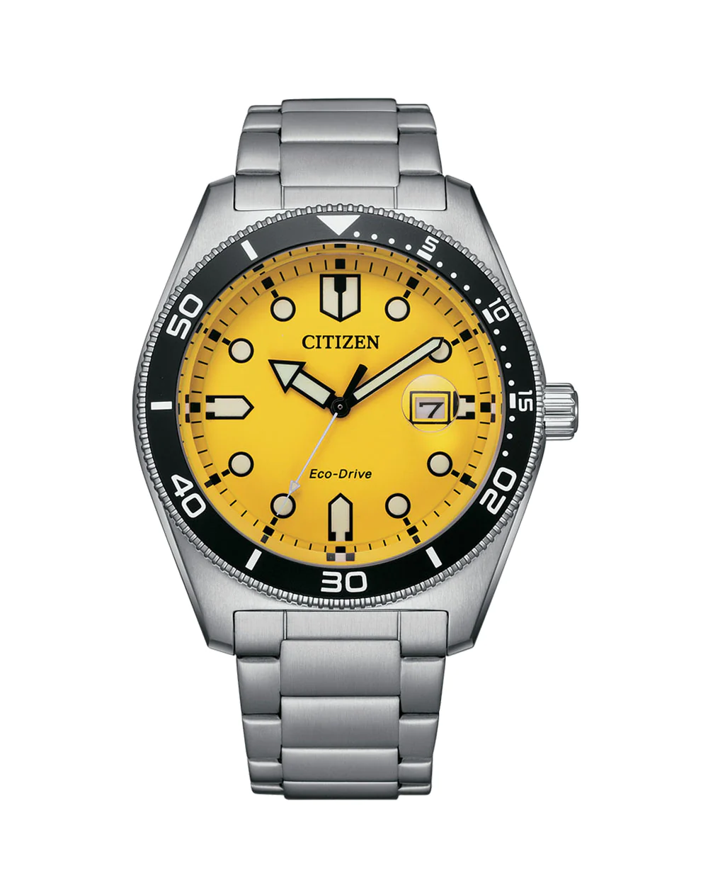 Citizen Eco-Drive Gents Stainless Steel with Yellow Dial Watch - AW1760-81Z