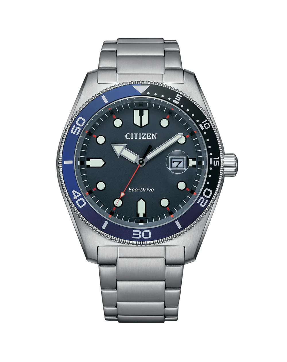 Citizen Eco-Drive Gents Stainless Steel with Blue Dial Watch - AW1761-89L