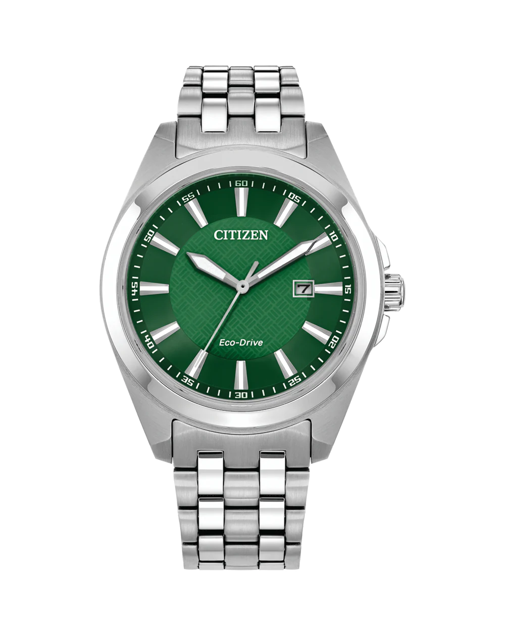 Citizen Eco-Drive Gents Stainless Steel with Green Dial Watch - BM7530-50X