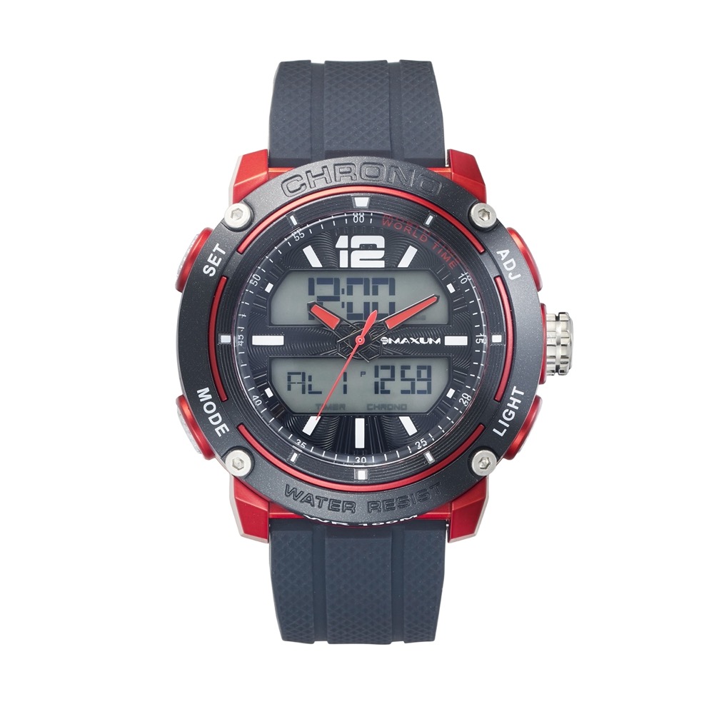 Maxum Conquest Black and Red Gents Analogue / Digital Watch - X2013G1