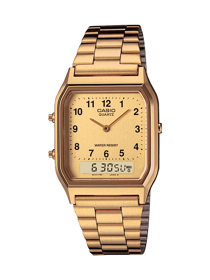 Casio Dress Duo Gold Tone WR Watch - AQ230GA-9B