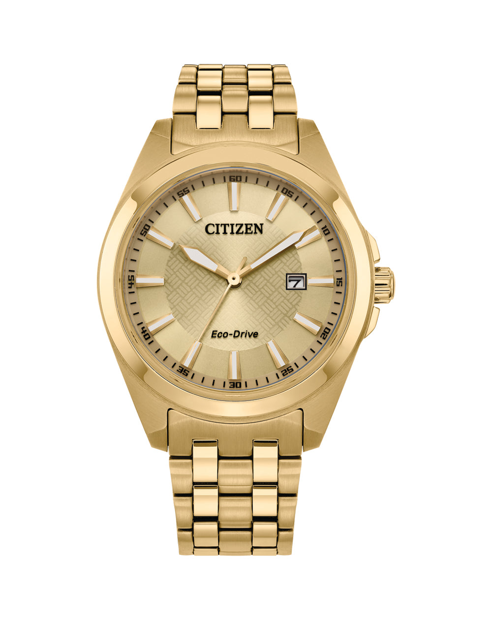 Citizen Eco-Drive Gents Gold Tone Gold Dial 100M Dress Watch - BM7532-54P