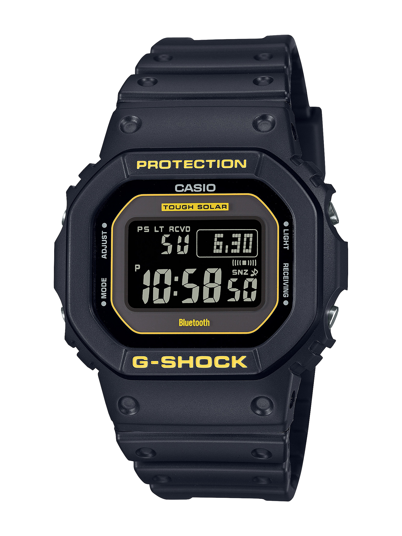 Casio G-Shock Black & Yellow Solar Powered Bluetooth 200M Black Resin Band - GWB5600CY-1D