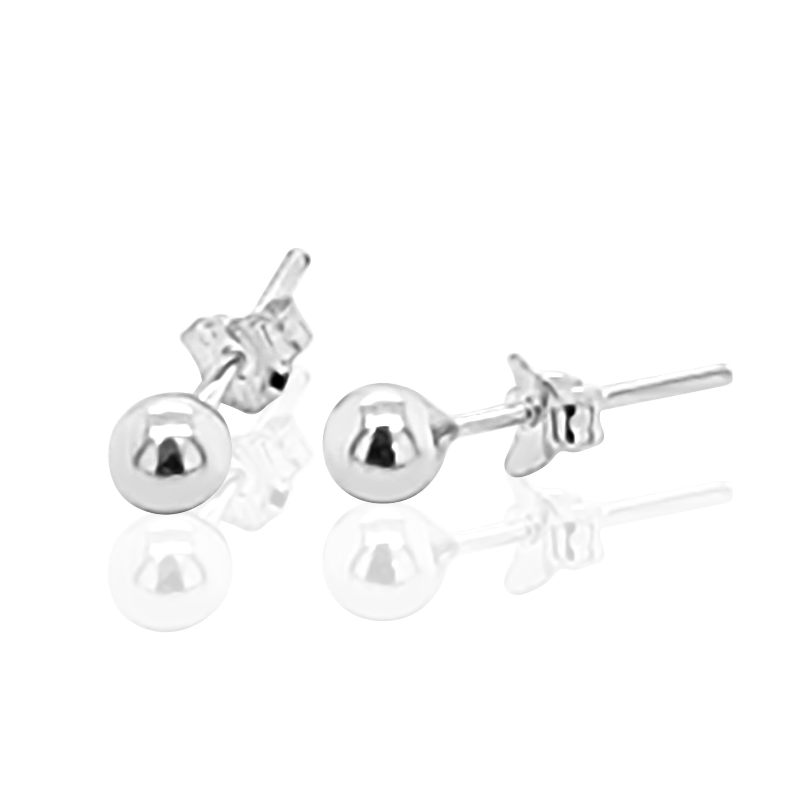 Sterling Silver 5mm Round Ball Stud Earrings