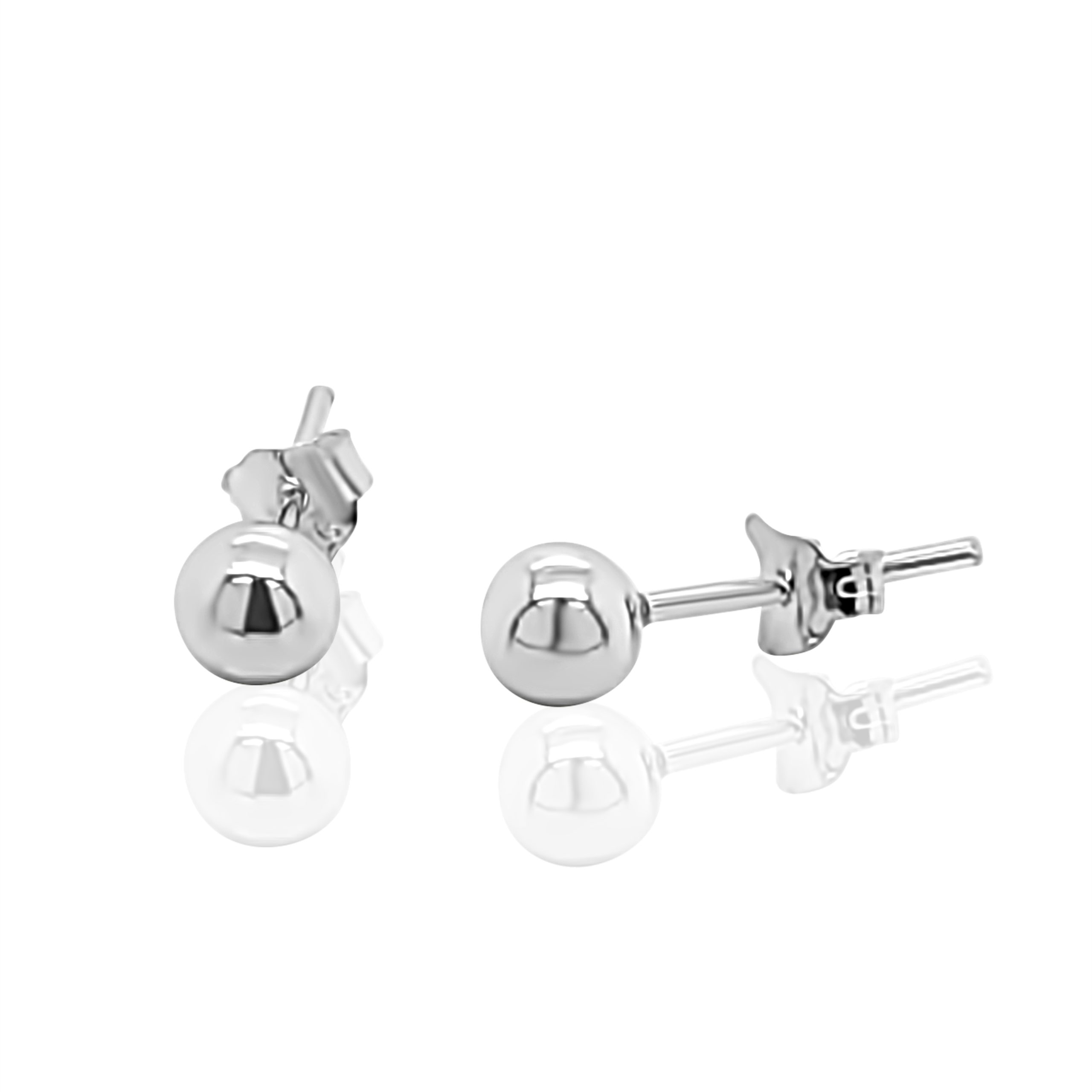 Sterling Silver 5.5mm Round Ball Stud Earrings