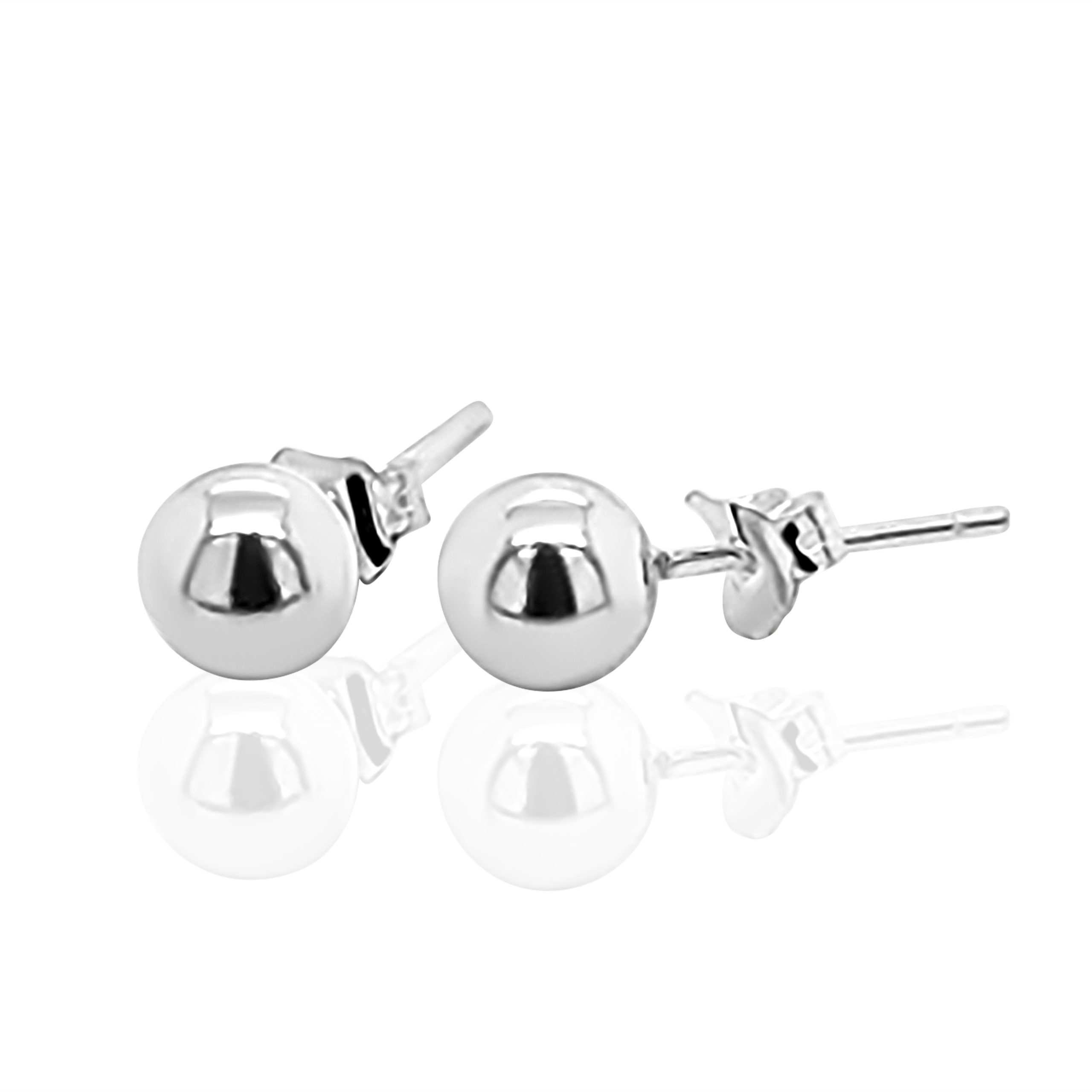 Sterling Silver 6mm Round Ball Stud Earrings