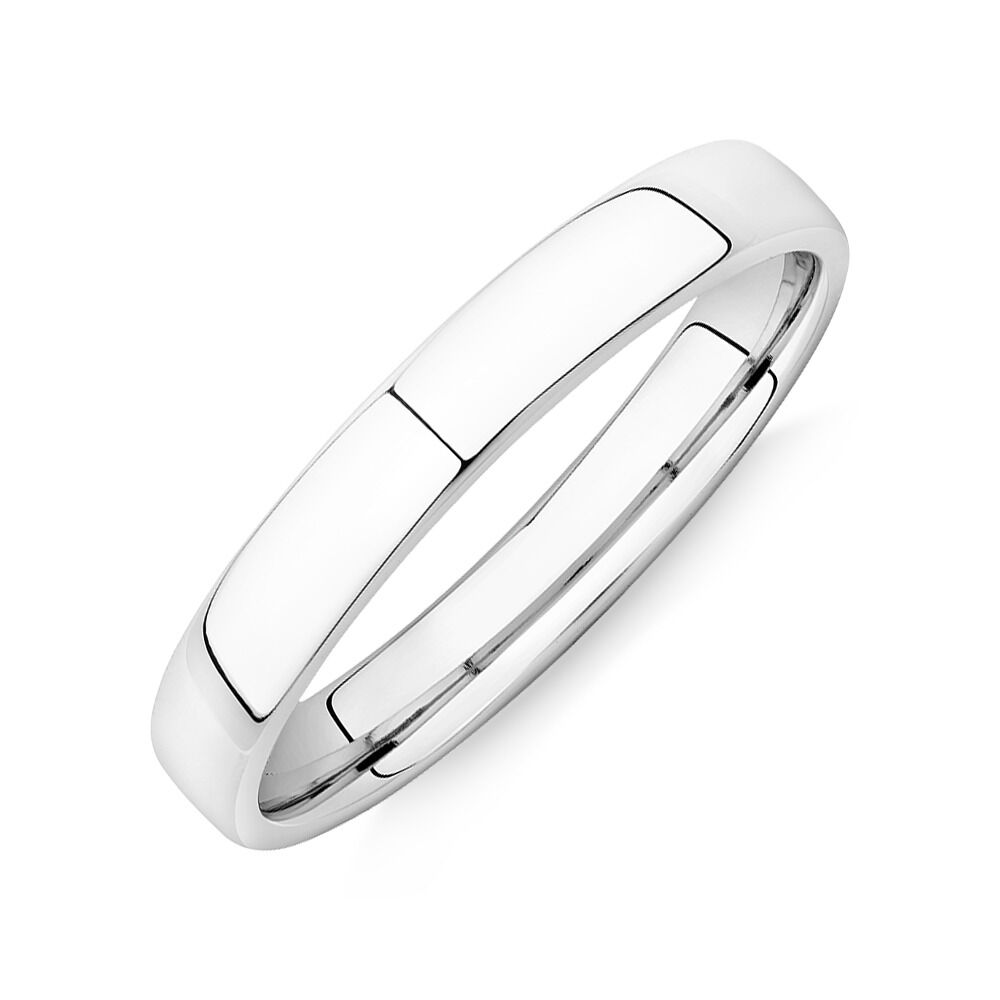 3mm Half Round Sterling Silver Plain Wedding Band