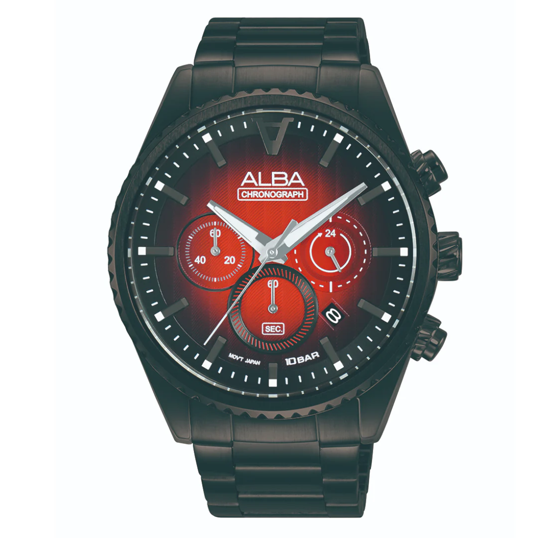 Alba Signa Red Dial Men's Quartz Watch 43mm - AT3H91X1