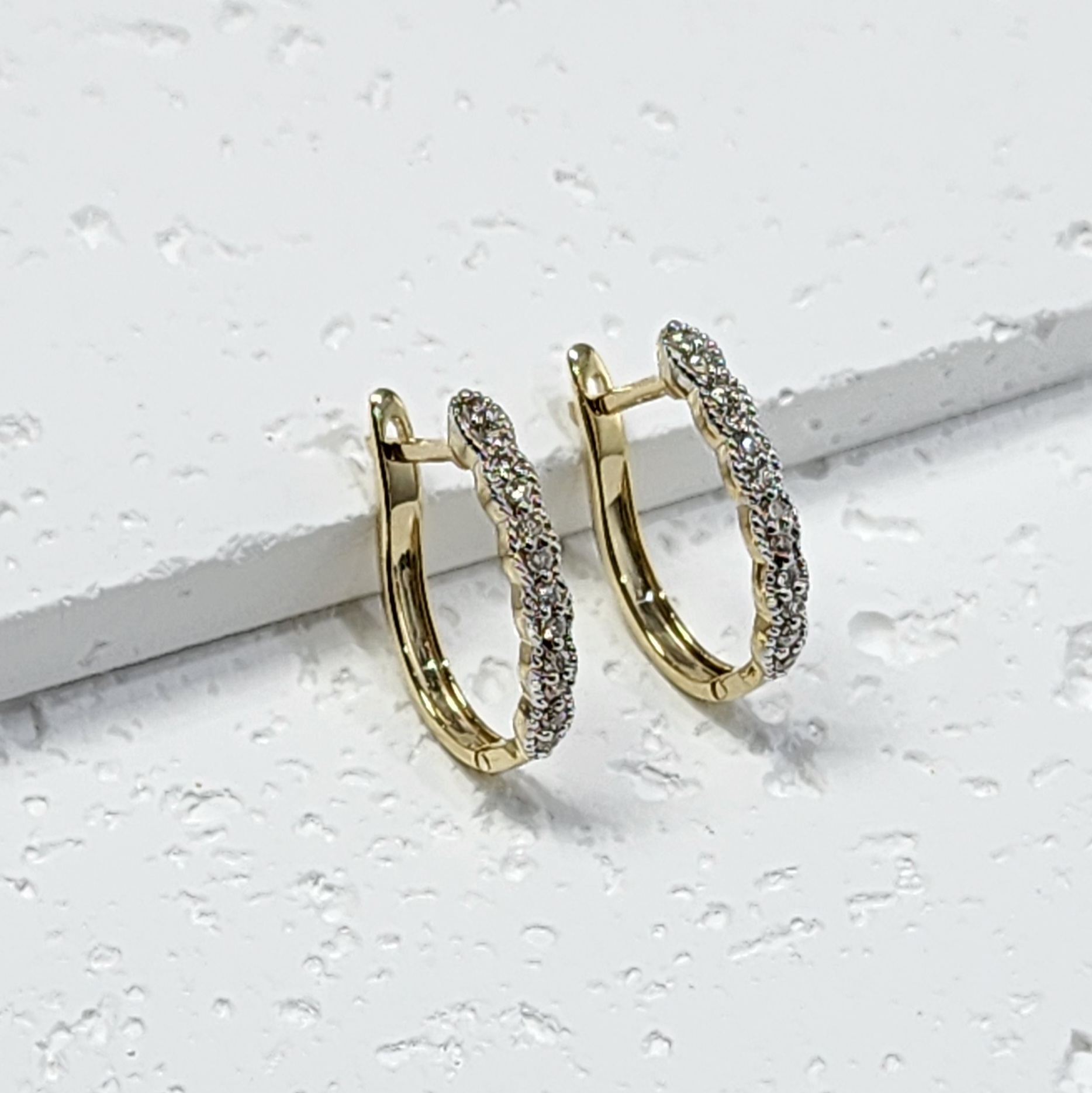 9ct Yellow Gold 0.20ct Diamond Hoop Earrings