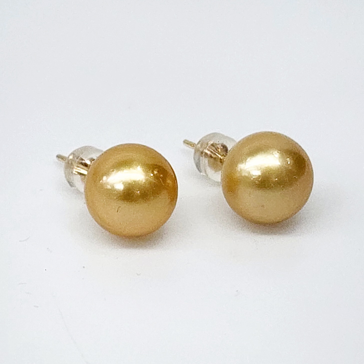 9ct Yellow Gold 10.0-10.5mm Southsea Golden Pearl Stud Earrings